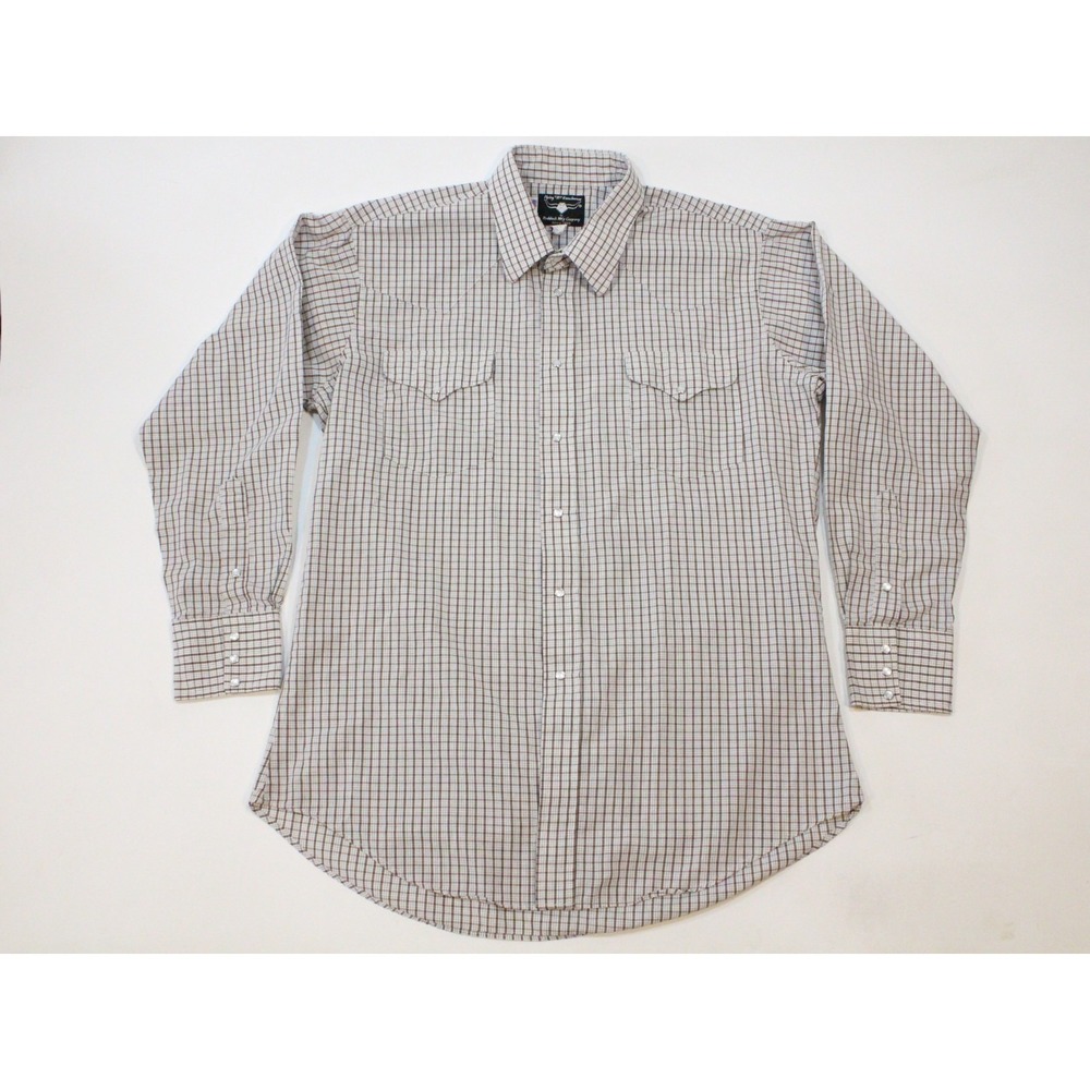 VINTAGE Flying R Ranchwear Shirt‎ 15.5 34 Western Pearl Snap Made USA Cowboy